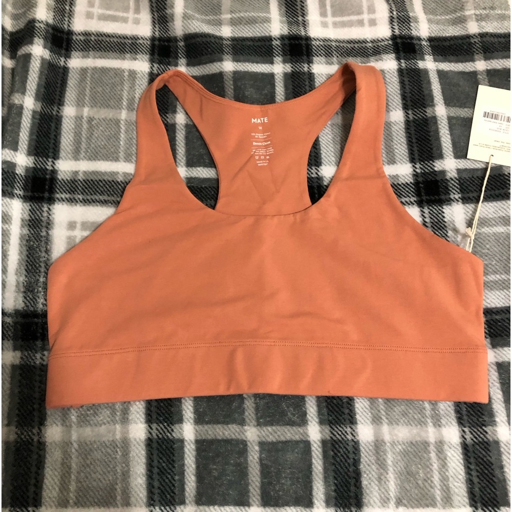nwt mate the label organic cotton sports bra size 1x